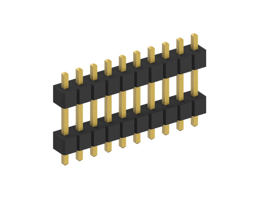 1.0mm 0.039in Double Row Plastic Pin Header for PCB