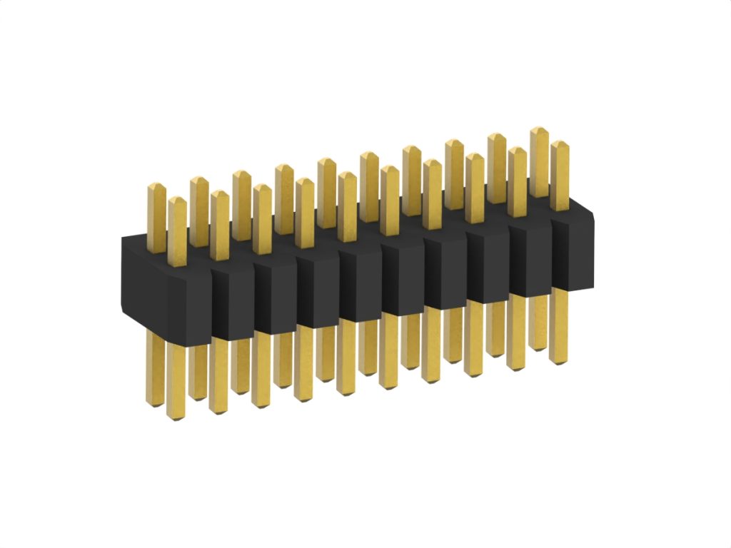 1.0mm 0.039in Pitch Double Row Vertical Male Pin Header