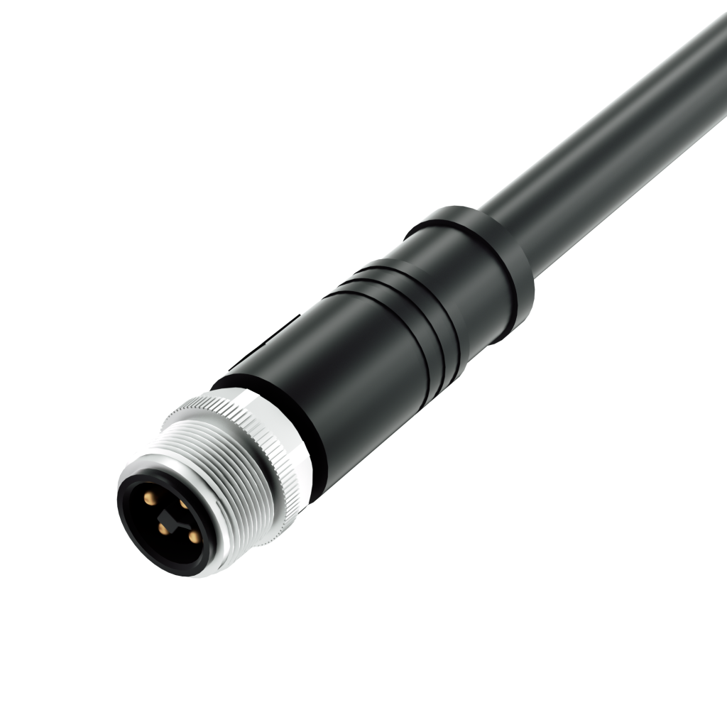 M12 4PIN T-Coding MALE Stright for Industrial Automation IP67 IP68