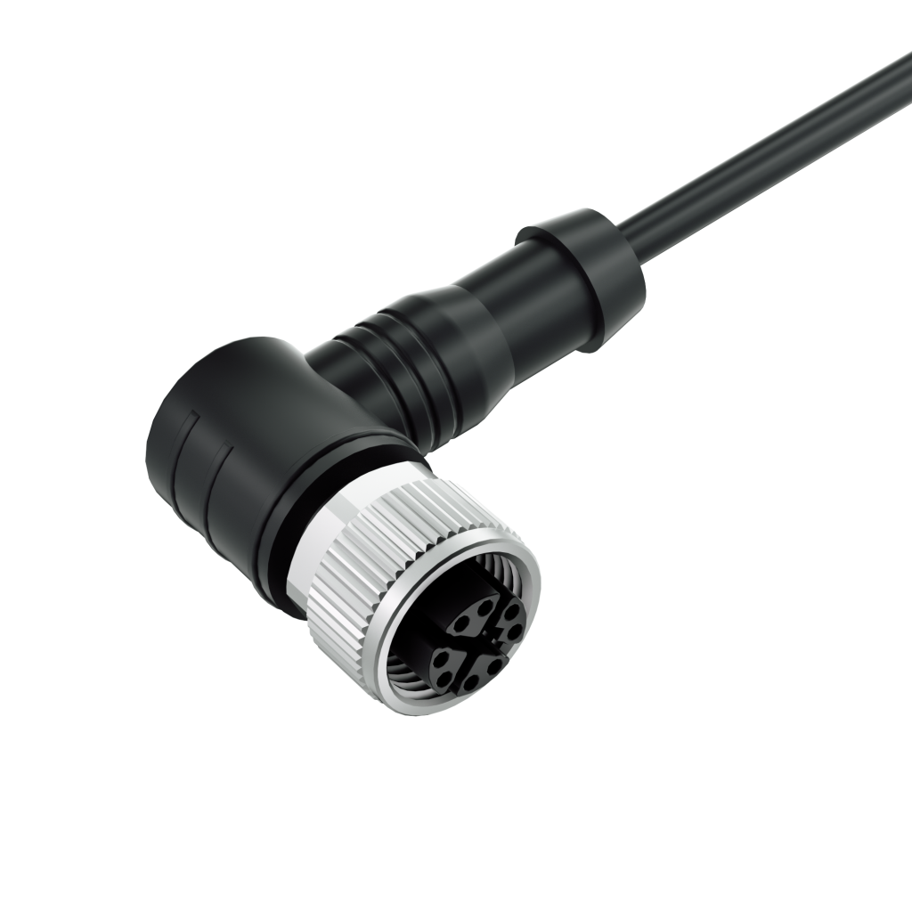 M12 8PIN X-Coding FEMALE Right Angle for Industrial Automation IP67 IP68