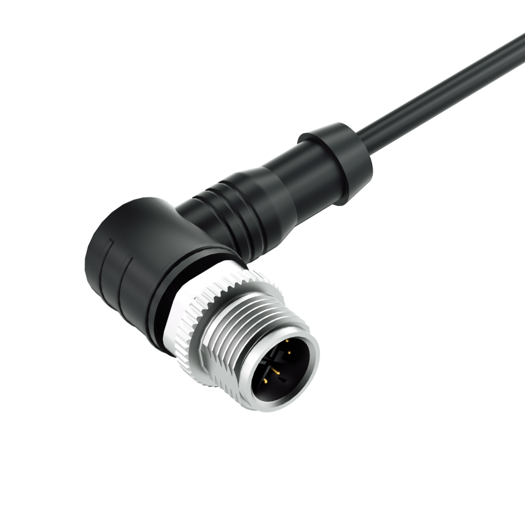 IP67 IP68 M12 8PIN X-Coding MALE Right Angle for Industrial Automation,Mower,Outdoor Equipment