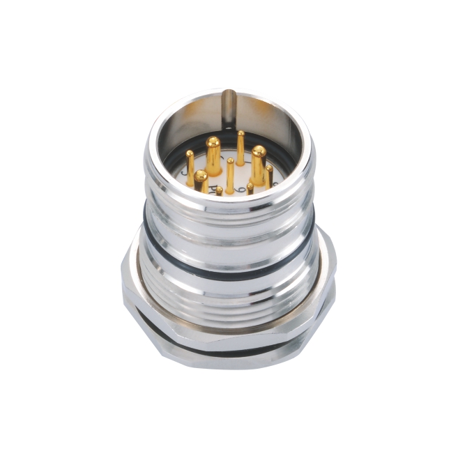 Heavy Duty M23 Waterproof Panel Mount Connector for Industrial Power Delivery