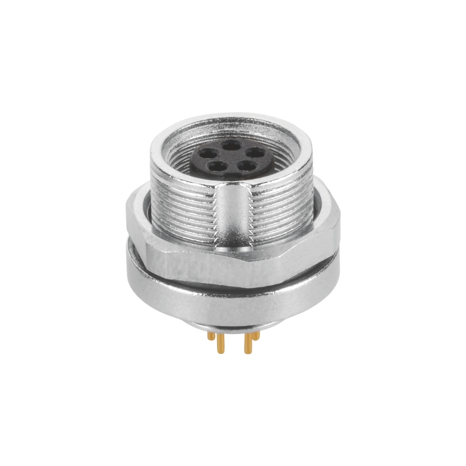 IP67 M9 Female Panel Mount Socket for industrial automation, IoT devices