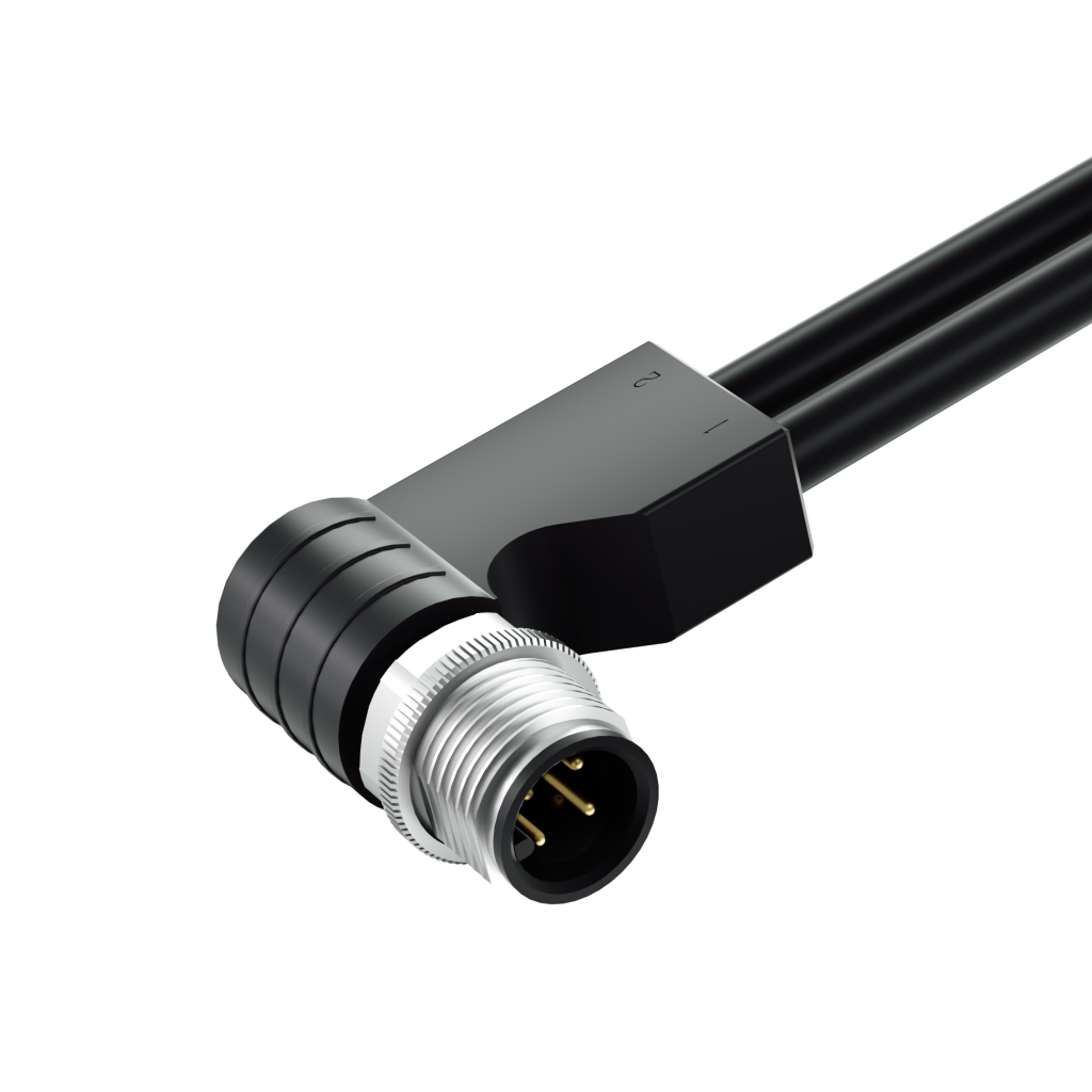IP67 IP68 M12 A-coding Male Right Angle for Industrial Automation