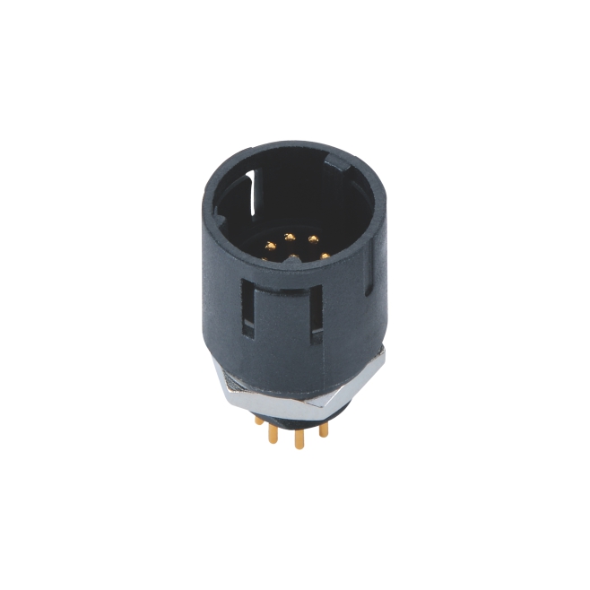 M10 Plastic Circular Connector Male Panel Mount Customized for Lamps and Industrial