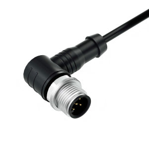 M12 Male 5PIN A-coding Angled Connector, Molded Cable,Shielded-automotion,robot,sensor