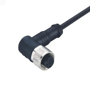 M12 Female 5pin A-coding Angled Connector, Molded Cable,Shielded-automotion,robot,sensor
