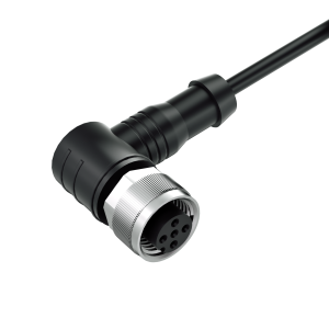 M12 Female 5pin A-coding Angled Connector, Molded Cable,Shielded-automotion,robot,sensor
