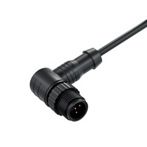 M12 Male 5pin A-coding Angled Connector, Molded Cable, Plastic IP67 IP68 Industrial