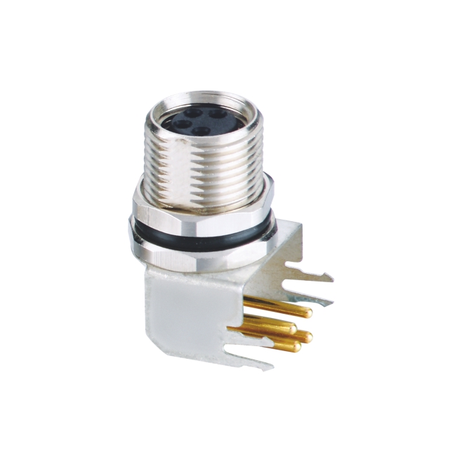 M8 Right Angle PCB Mount Connector for Space-Constrained Industrial Sensors