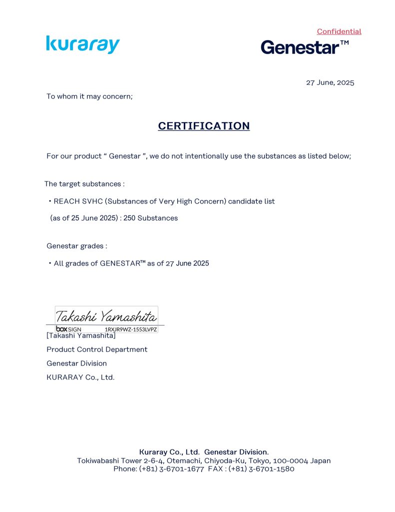 YYE Report – PA9T REACH report