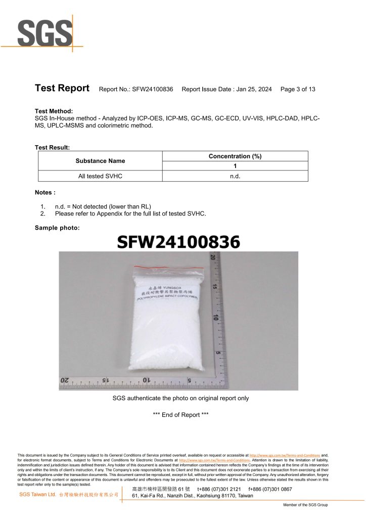 YYE SGS Report – PP REACH