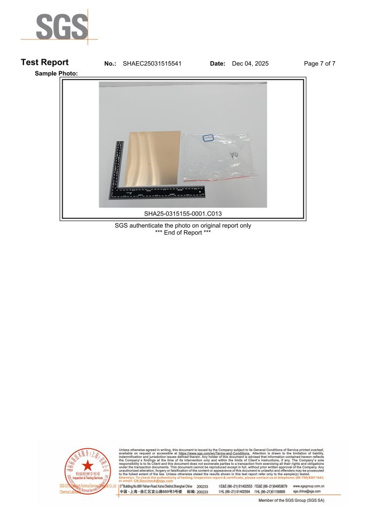 YYE SGS Report – Phosphorous bronze RoHS