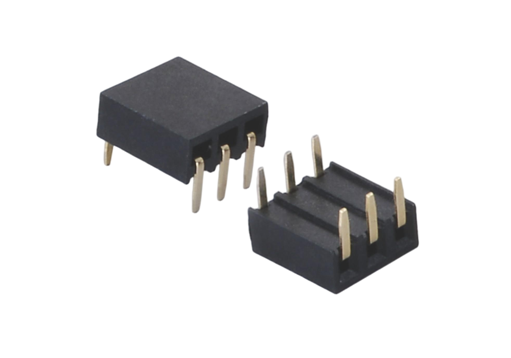 Customizable single row side entry  0.100inch female header for communication hardware