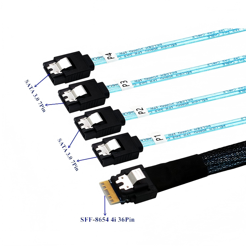 SFF-8654 SlimSAS Cable SFF-8654 4i8i for Computer NVMe SSD Storage