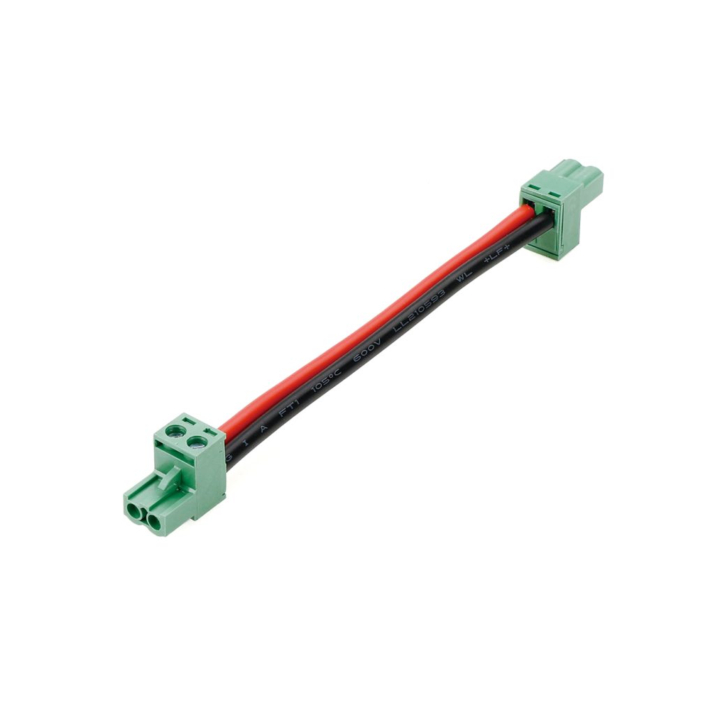 High Current 2 Pin Pluggable Terminal Block Power Cable Assembly