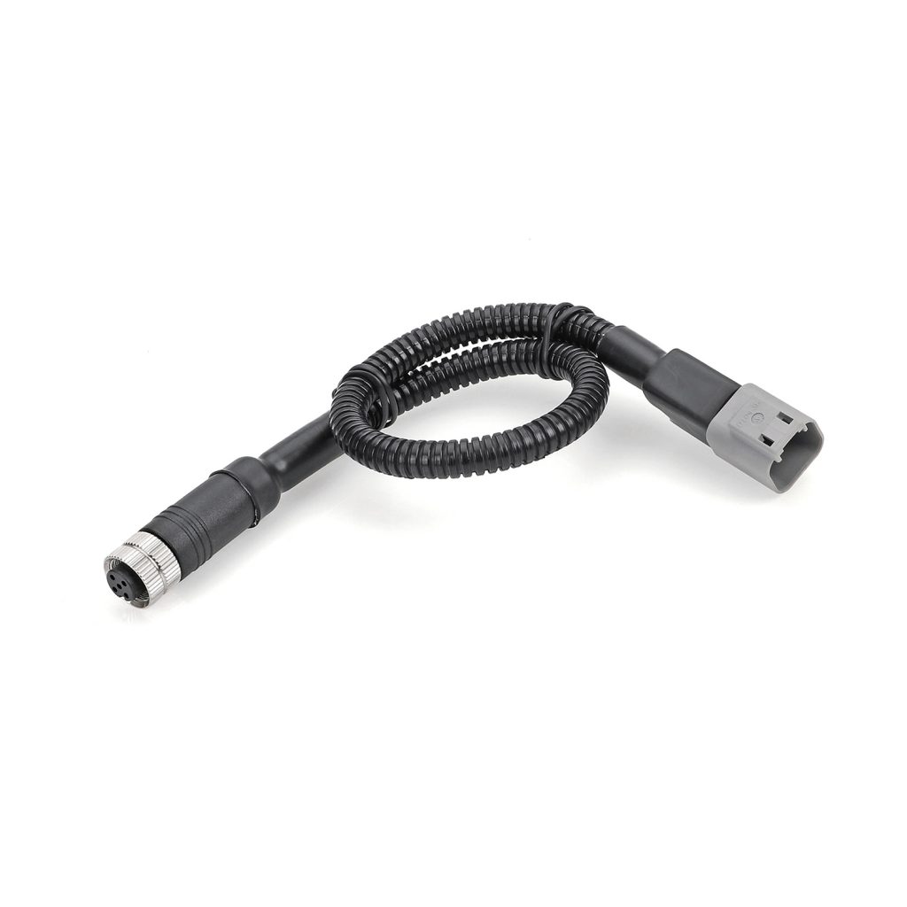 Industrial M12 to Automotive Connector Assembly with Corrugated Conduit
