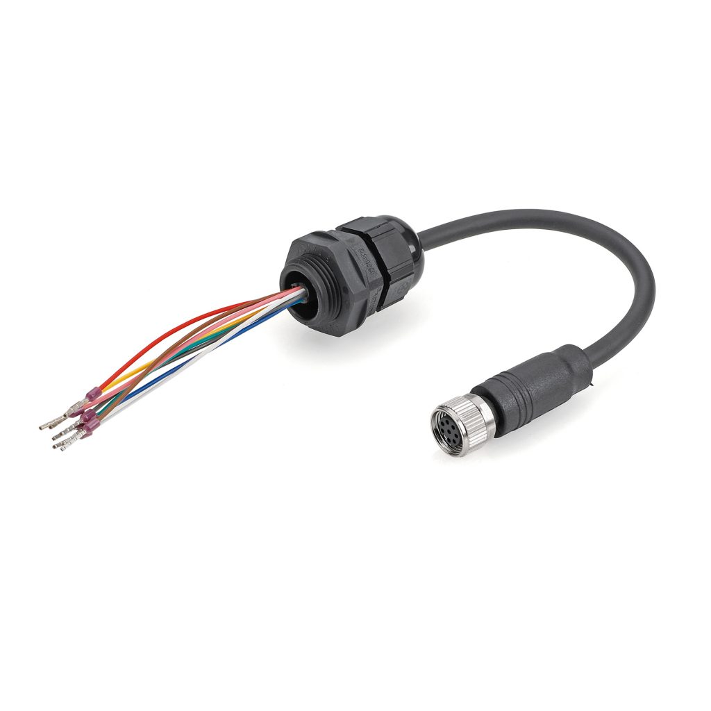 UL M12 8-Pin Female to Open Wire Industrial Sensor Cable Assembly