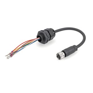 UL M12 8-Pin Female to Open Wire Industrial Sensor Cable Assembly