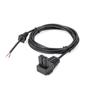 Custom UL Right-Angle Overmolded 2-Pin Power Cable Assembly with Strain Relief