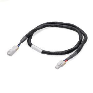 Premium Braided Textile Sleeve Wire Harness Assembly with Dual White Wire-to-Board Latching Connectors