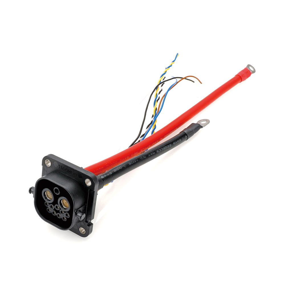 High-Voltage EV Battery Pack Connection Harness with Heavy-Duty 6AWG Power Cables and Twisted Pair Control Signals