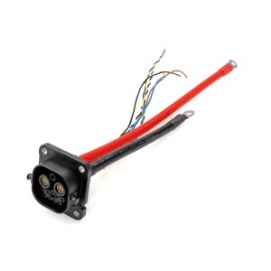 High-Voltage EV Battery Pack Connection Harness with Heavy-Duty 6AWG Power Cables and Twisted Pair Control Signals