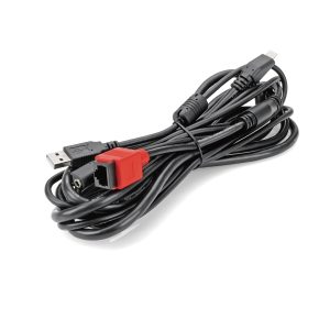 Multi-Interface Industrial Cable Assembly with USB, Red Molded RJ45, and 3.5mm Audio for Production Line Testing & Diagnostic Equipment