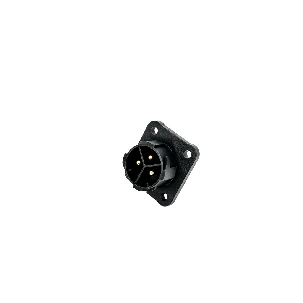 M25 3-Pin Flange Panel Mount Male Waterproof Connector for Outdoor LED Lighting, Industrial Automation, and Marine Power Systems
