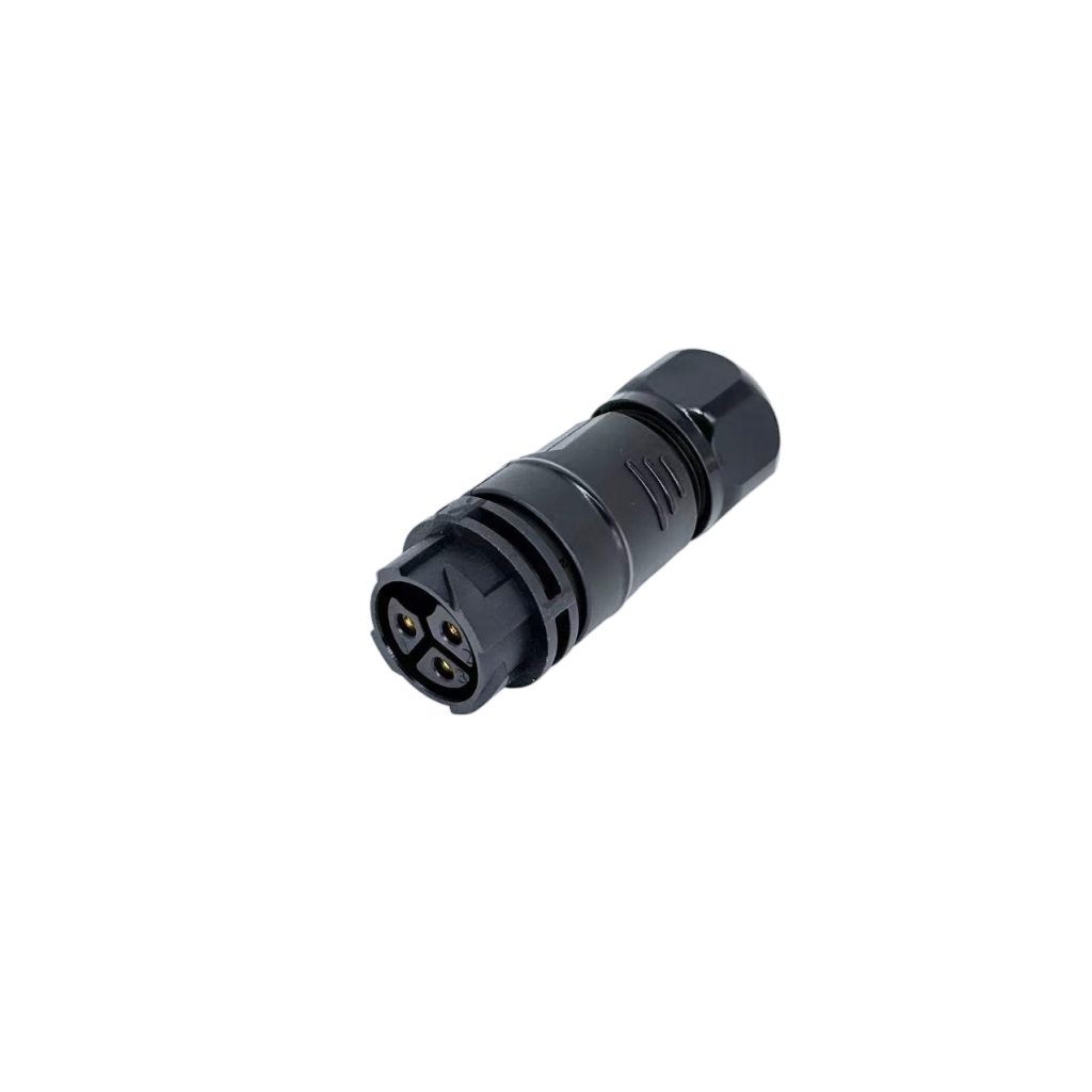 M25 3-Pin Self-Locking Waterproof Circular Connector | Screw-Lock IP67 Panel Mount Plug