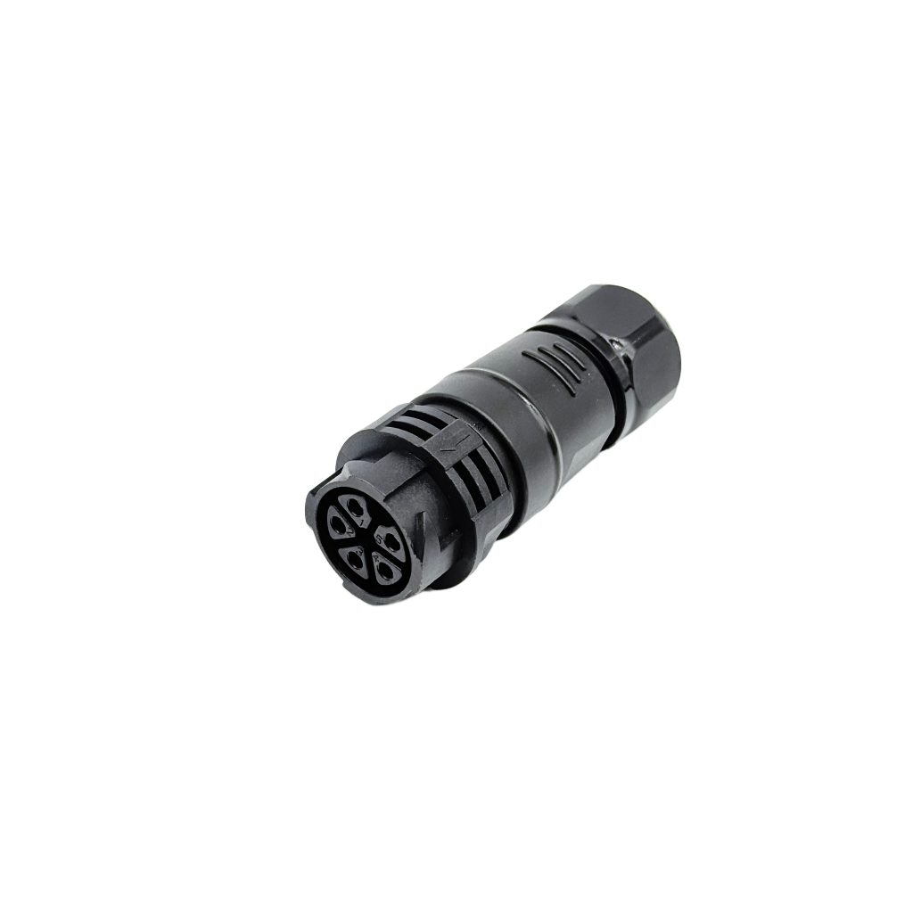 M25 5 Pin Self-Locking Inline Waterproof Cable Connector Female Receptacle for Outdoor Industrial Machinery and LED Power Systems