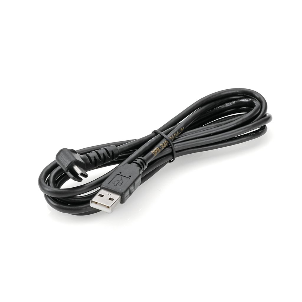 90-Degree Right-Angle USB Type-C to Straight USB 2.0 Male Data Sync Cable for Shallow Industrial Enclosures and Handheld Terminals