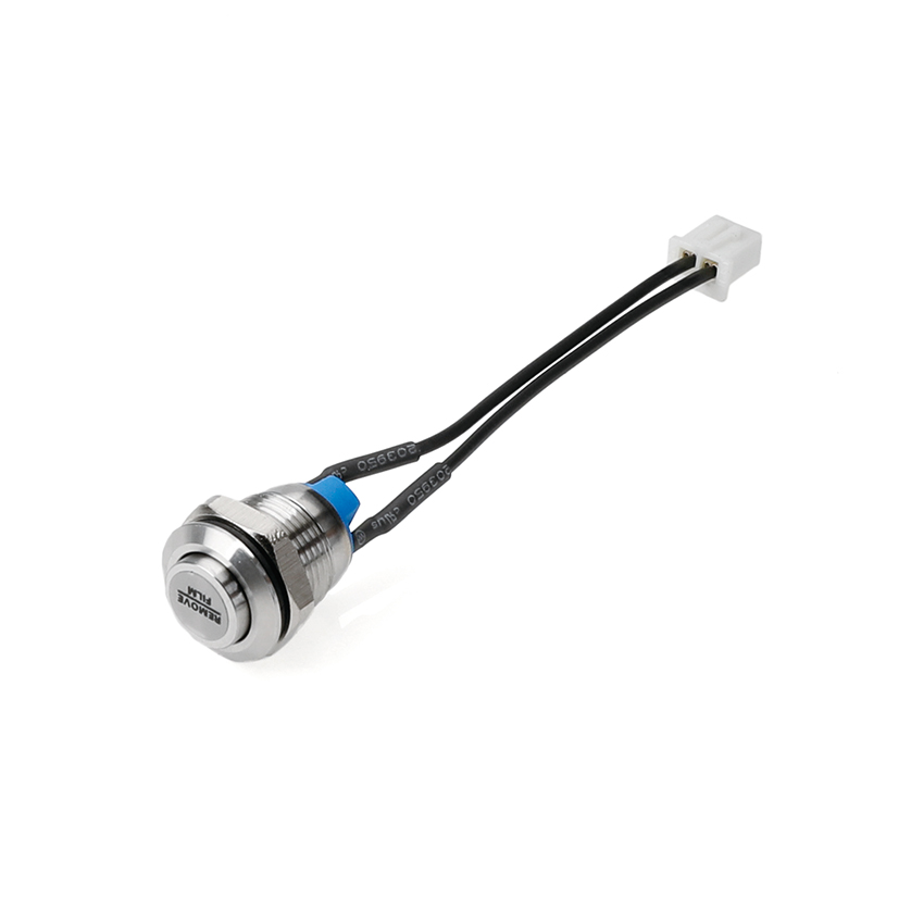 Waterproof Anti-Vandal Metal Push Button Switch Assembly with Pre-Wired Harness and 2-Pin Micro Connector