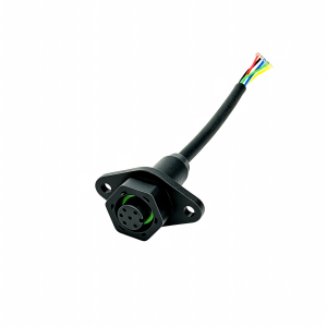 Custom IP67 M12 6-Pin Flange Panel Mount Cable Assembly for Robotic Lawn Mower Chassis, Boundary Sensors, and Smart Outdoor Power Connections