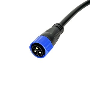 M25 3-Pin Overmolded Waterproof Cable Assembly with Blue Locking Nut for Outdoor LED Lighting, Micro-Inverters, and Industrial Machinery Power Transmission