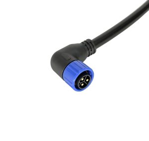 M25 3-Pin Right Angle 90-Degree Overmolded Waterproof Cable Assembly for Low-Profile Outdoor LED Lighting, Robotic Lawn Mowers, and Solar Micro-Inverters