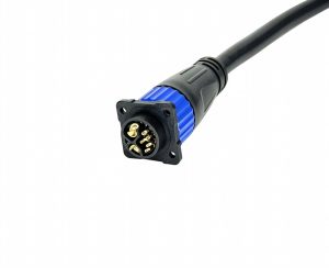 M25 2+6 Pin Hybrid Power & Signal Flange Panel Mount Overmolded Cable Assembly for Robotic Lawn Mowers, ESS Battery Packs, and Outdoor Automation