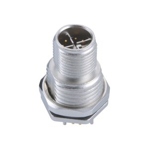 M12 X-Code 8 Pin Panel Mount Connector for High-Speed Industrial Ethernet