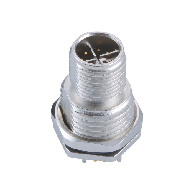 M12 X-Code 8 Pin Panel Mount Connector for High-Speed Industrial Ethernet