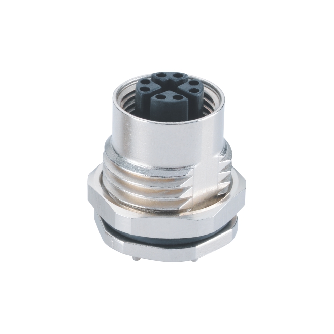 M12 X-Code 8 Pin Waterproof Female Connector for Industrial Robotics and Automation